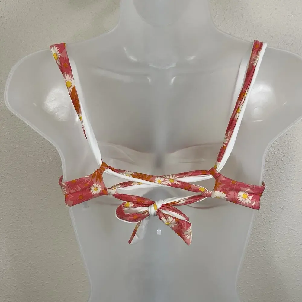L*space When In Bloom Camellia Bikini Top Womens S Small Pink Floral